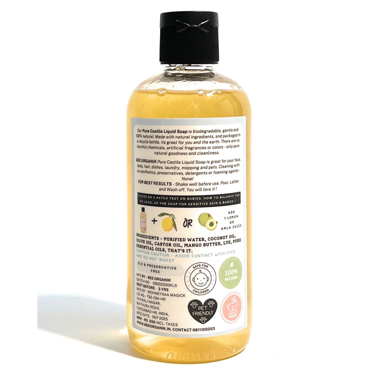 LAVENDER PURE LIQUID CASTILE SOAP 300ml