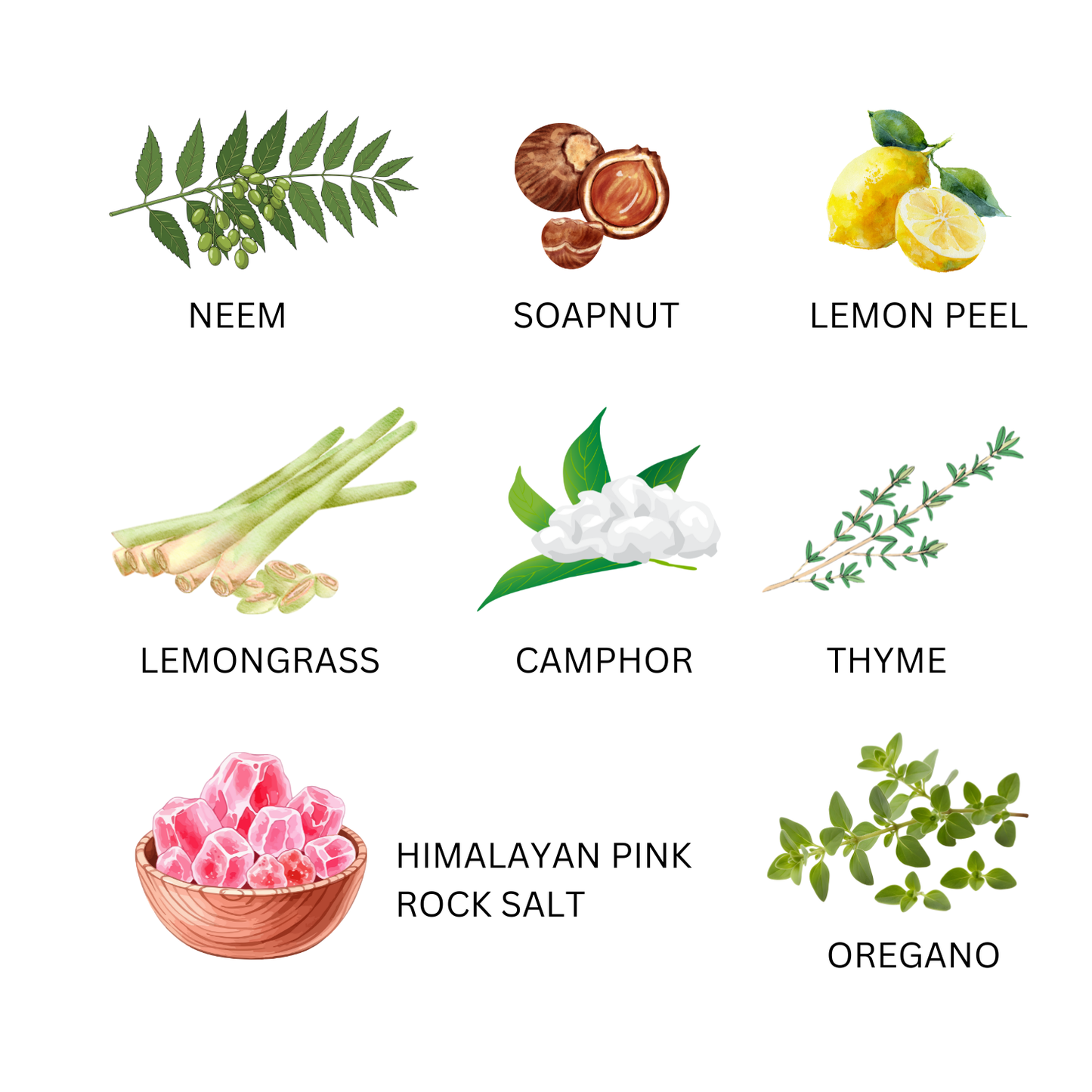 ORGANIC FLOOR CLEANER Lemongrass, Camphor & Pink Salt (1 Litre)