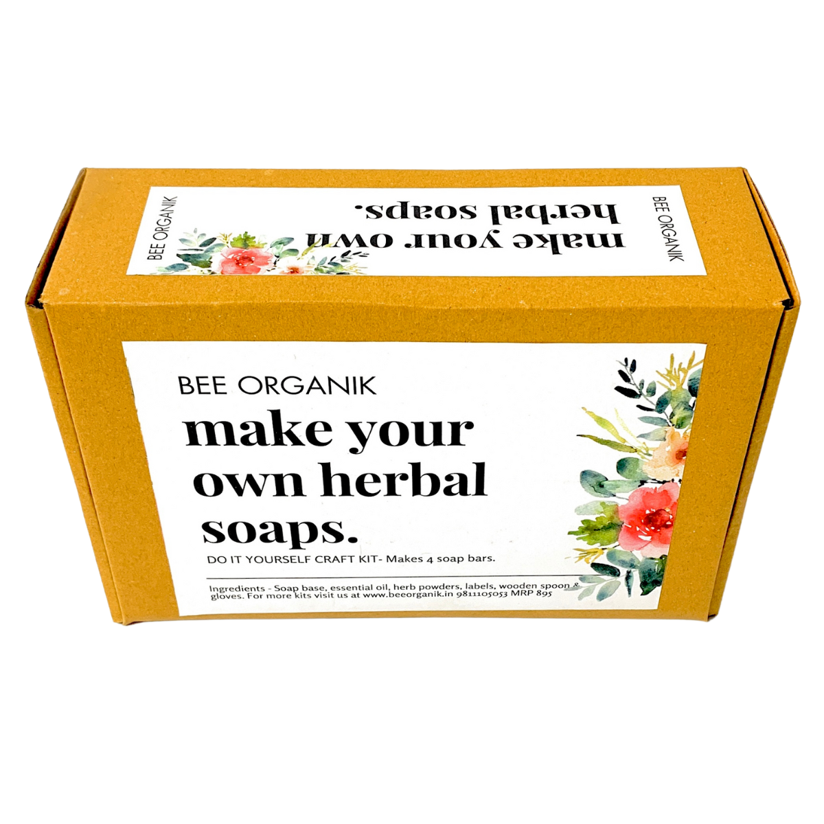 Bee Organik Make Your Own Herbal Soaps | Learn Soap Making through Easy Instructions | SLS & Paraben Free Soap | Makes 4 Soap Bars (Copy)