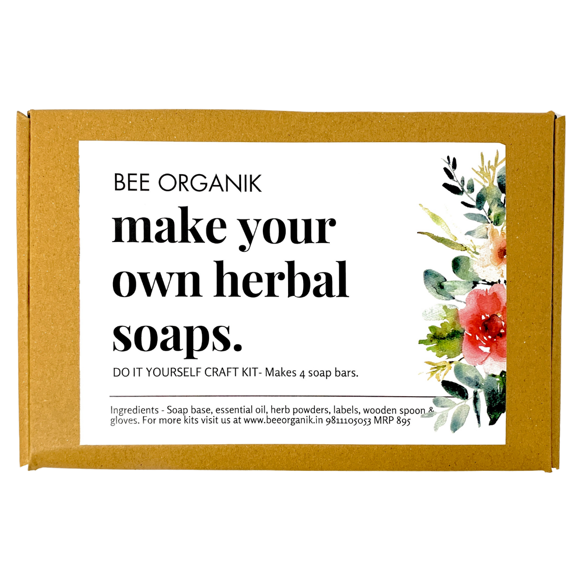 Bee Organik Make Your Own Herbal Soaps | Learn Soap Making through Easy Instructions | SLS & Paraben Free Soap | Makes 4 Soap Bars (Copy)