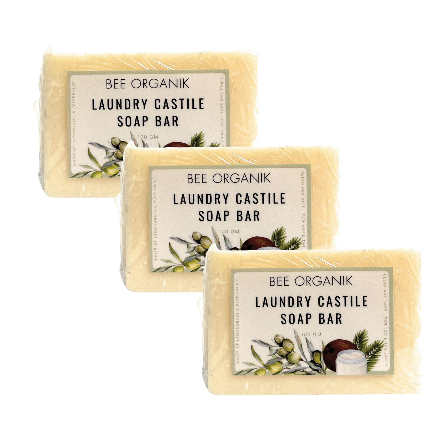 LAUNDRY CASTILE SOAP BAR  100g x 3 pcs