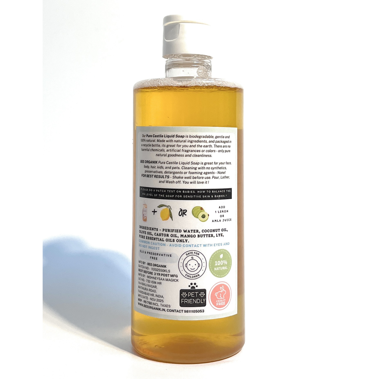 EUCALYPTUS PURE LIQUID CASTILE SOAP 1 litre