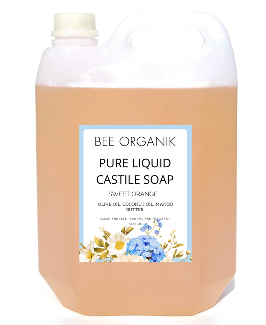 ORANGE & BERGAMOT PURE LIQUID CASTILE SOAP 5 litre