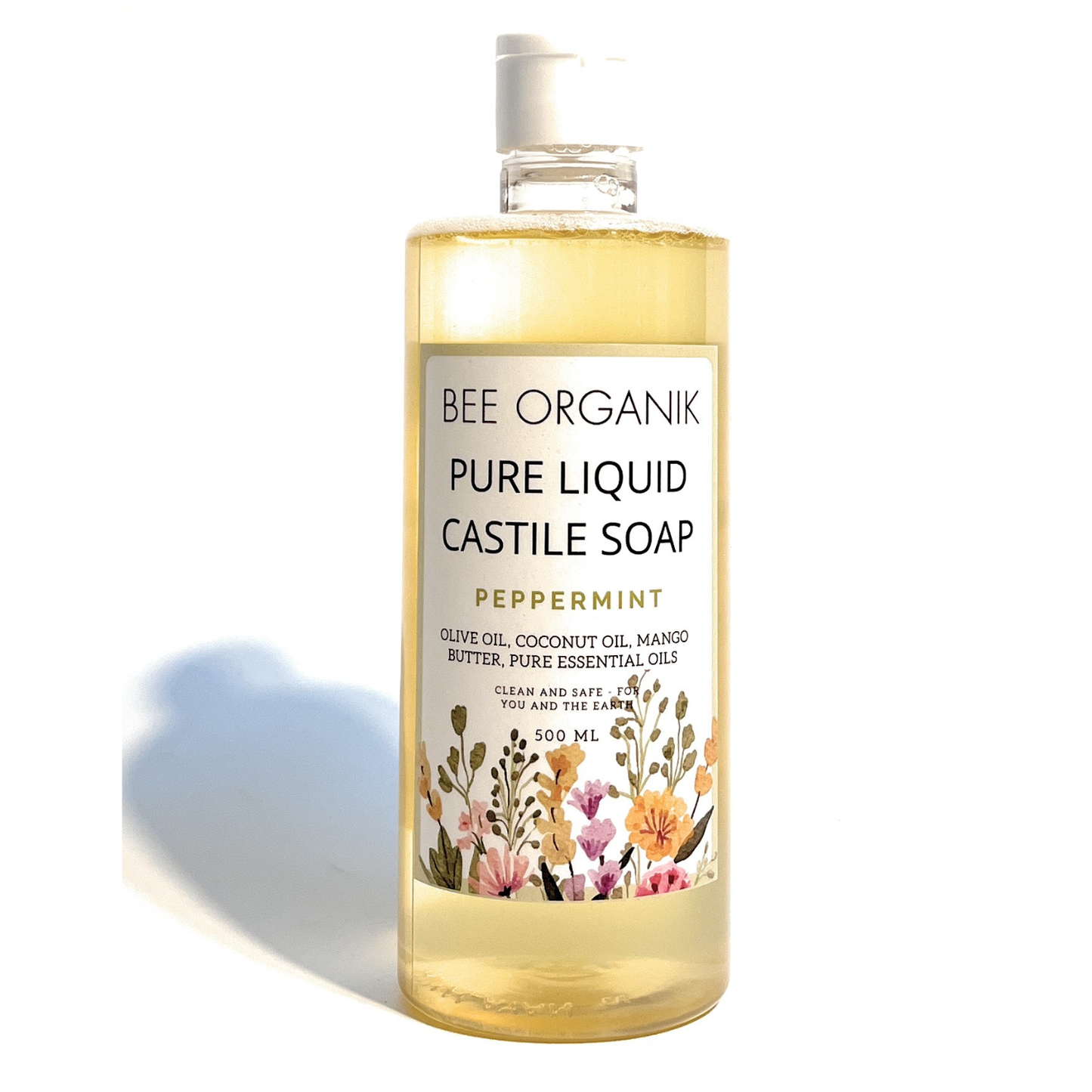 PEPPERMINT PURE LIQUID CASTILE SOAP 500ml