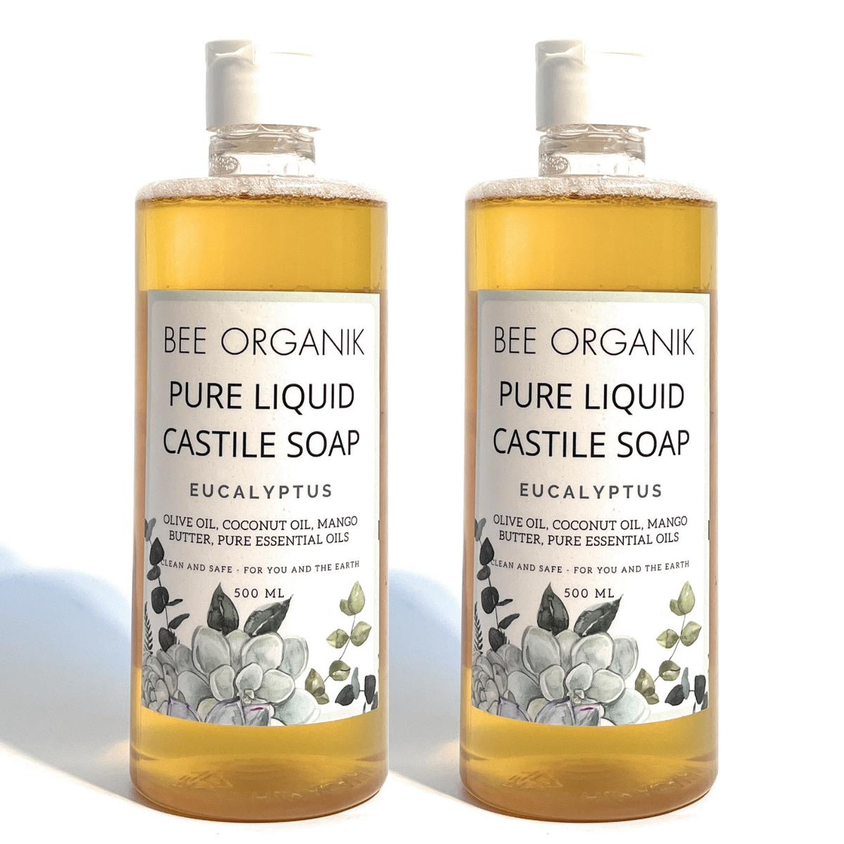 Eucalyptus Pure Liquid Castile Soap - Organic & Natural | Bee Organik ...