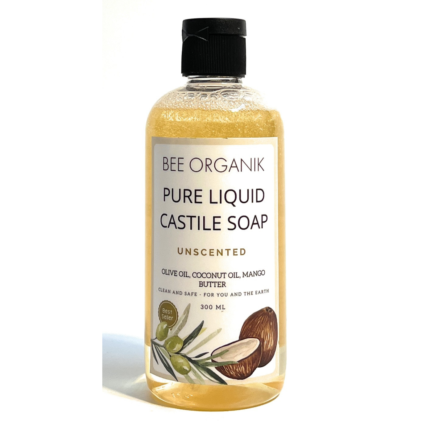UNSCENTED PURE LIQUID CASTILE SOAP 300ml