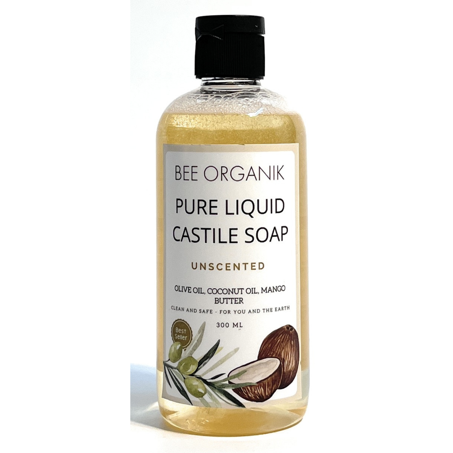 UNSCENTED PURE LIQUID CASTILE SOAP 300ml