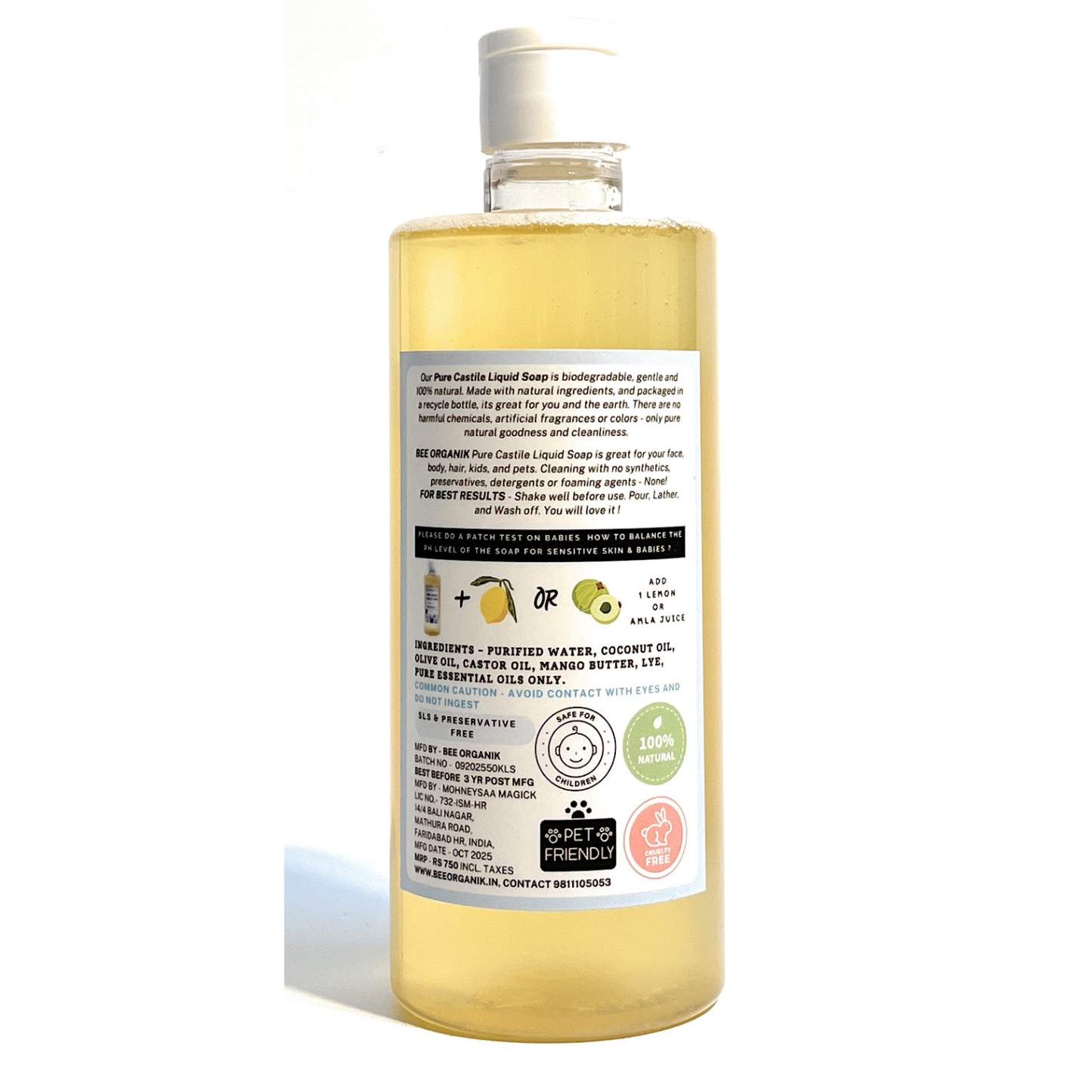 EUCALYPTUS PURE LIQUID CASTILE SOAP 500ml