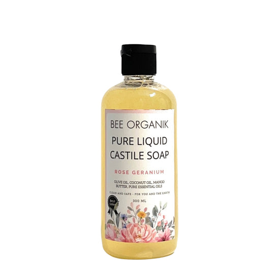 ROSE GERANIUM PURE LIQUID CASTILE SOAP 300ml