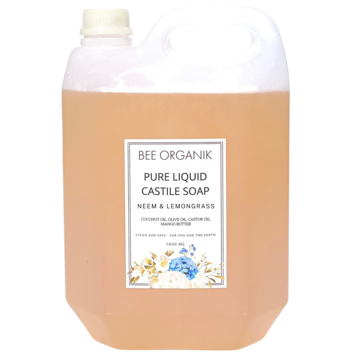 NEEM & LEMONGRASS Pure Liquid Castile Soap 5 litre