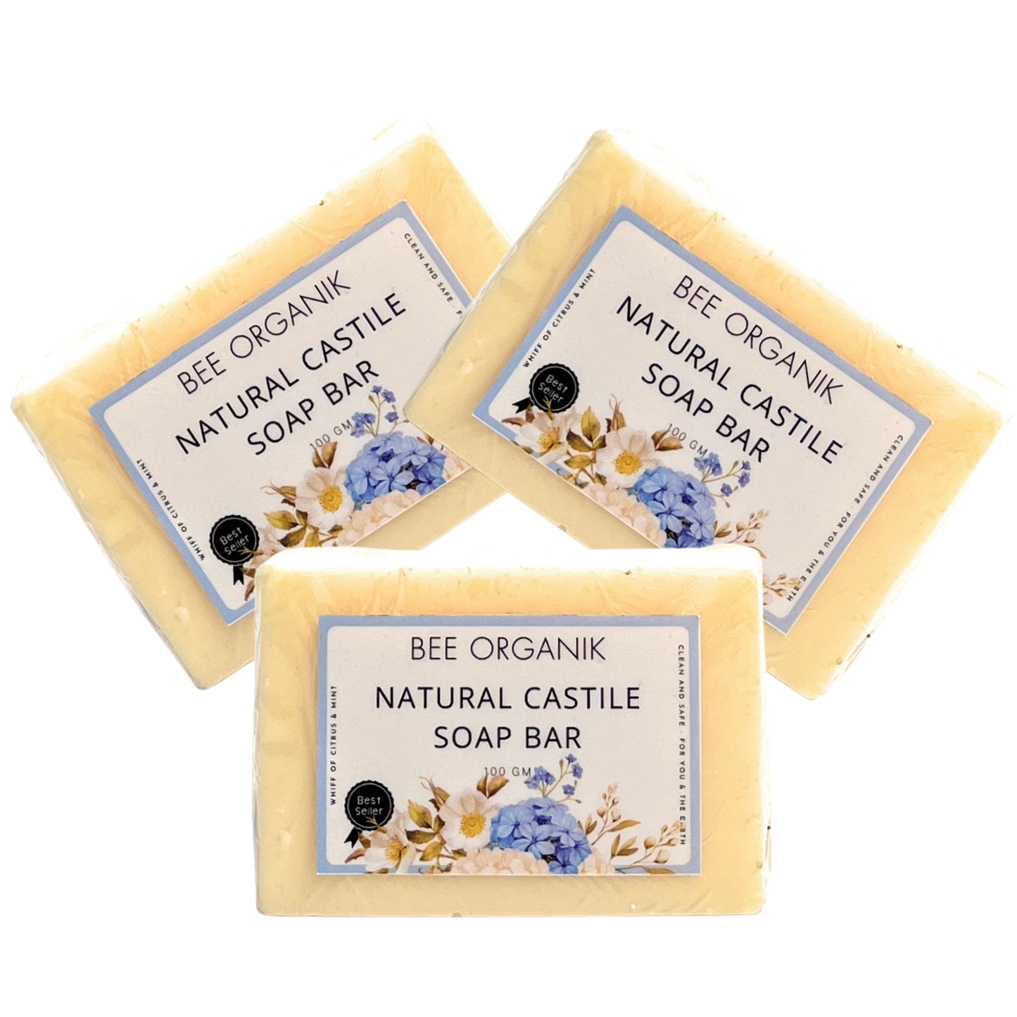 NATURAL CASTILE SOAP BARS 300g (3 pcs 100g each)