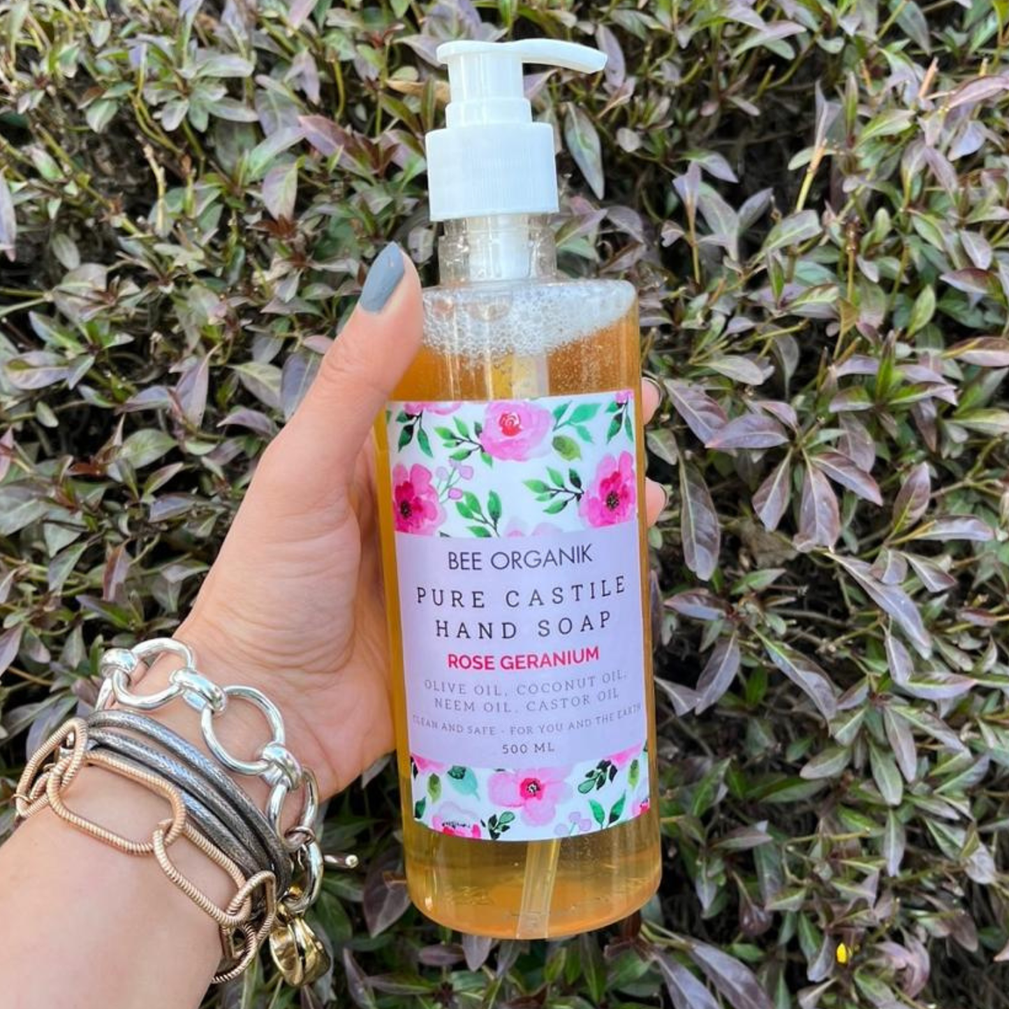 ROSE GERANIUM LIQUID CASTILE HAND SOAP 500ml