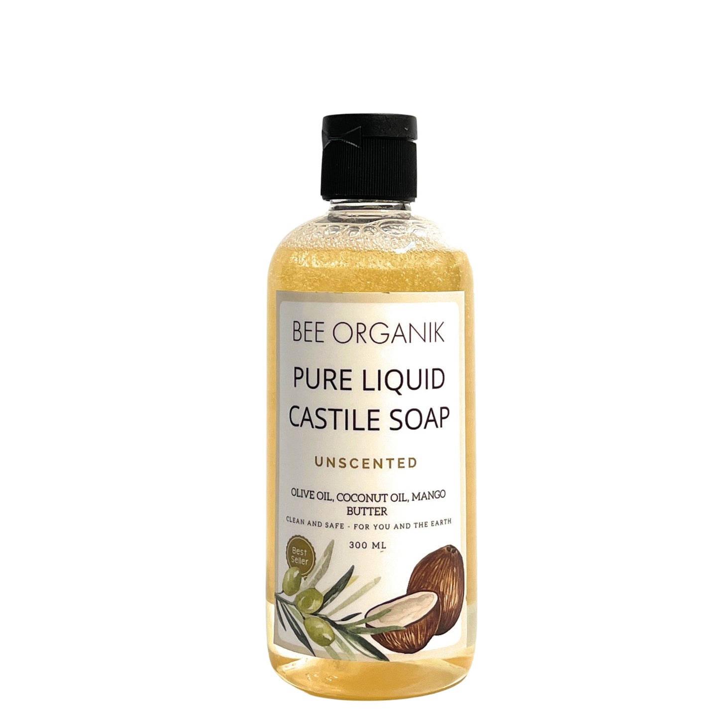 UNSCENTED PURE LIQUID CASTILE SOAP 300ml