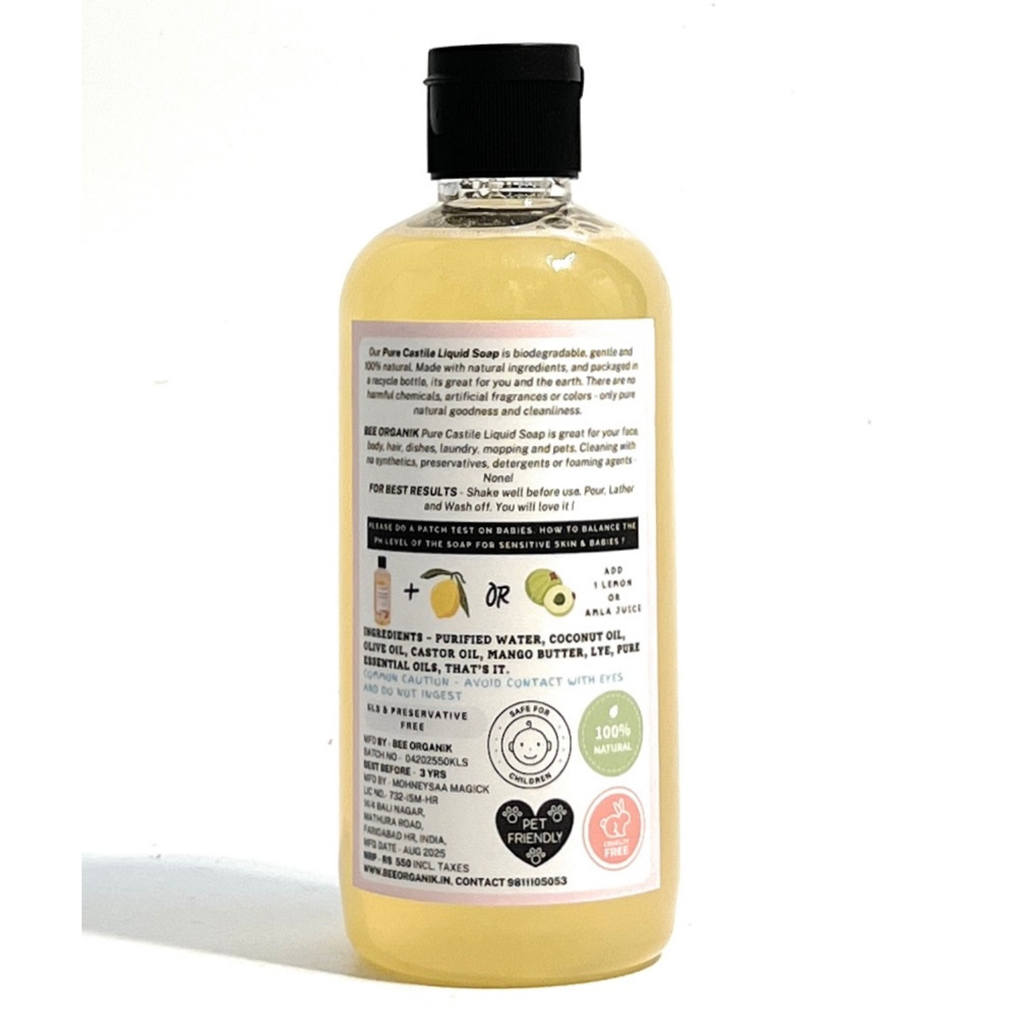 ROSE GERANIUM PURE LIQUID CASTILE SOAP 300ml