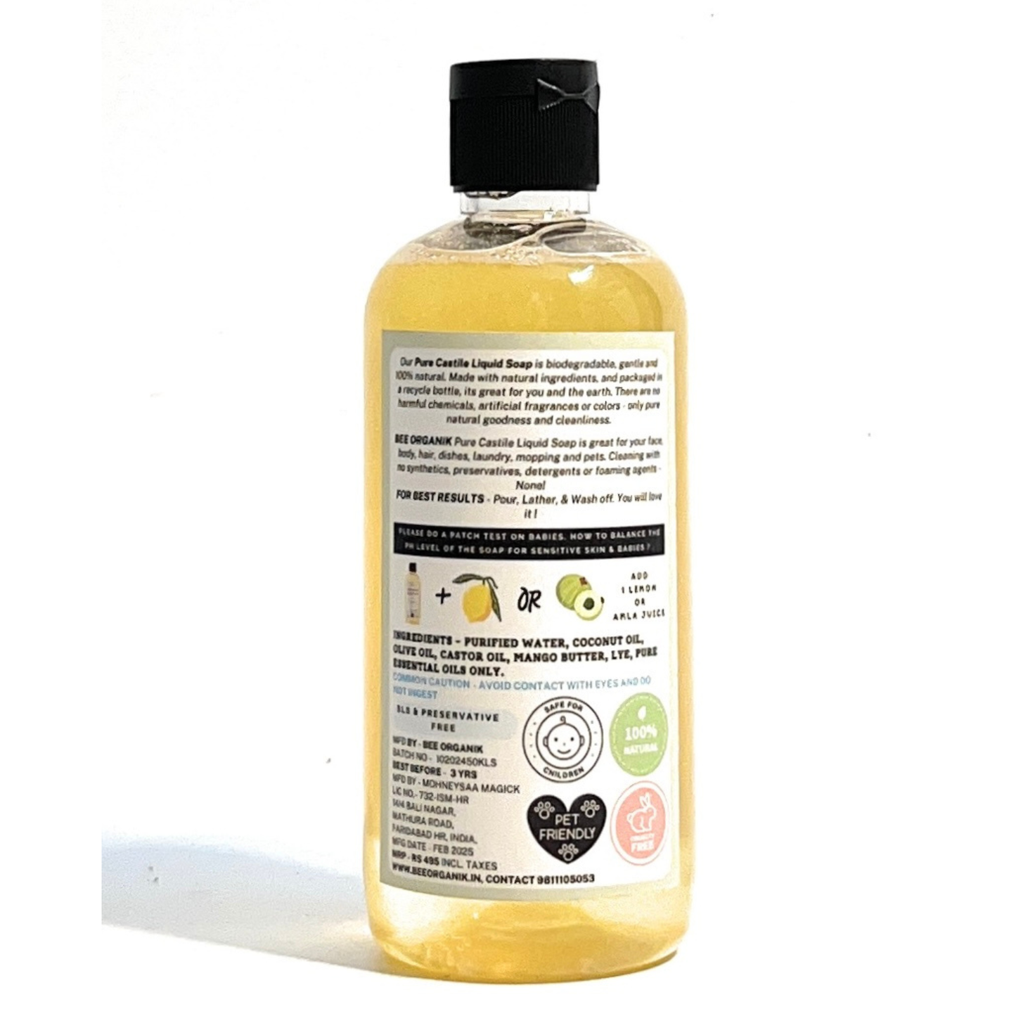 ORANGE & BERGAMOT PURE LIQUID CASTILE SOAP 300ml