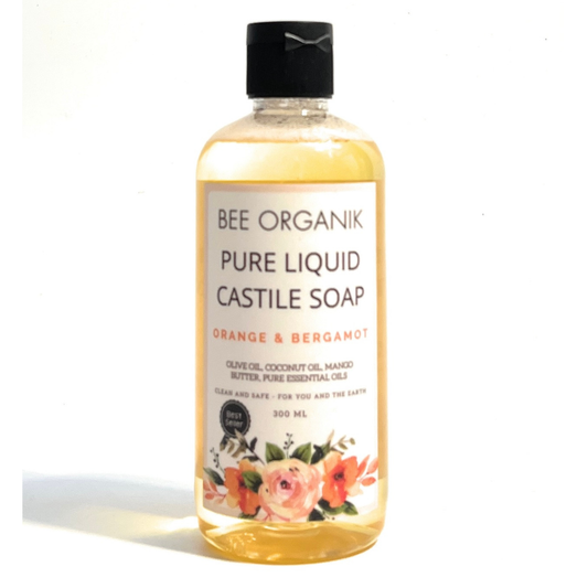 ORANGE & BERGAMOT PURE LIQUID CASTILE SOAP 300ml