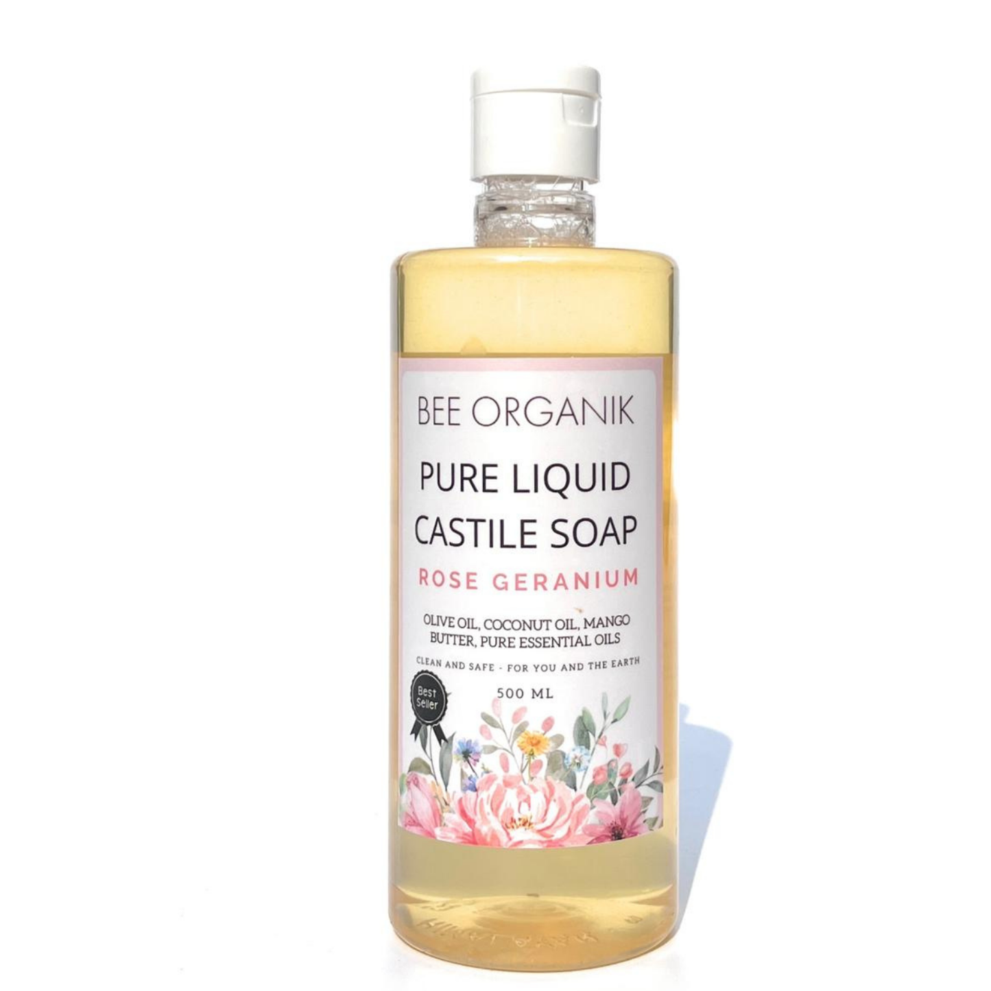 ROSE GERANIUM PURE LIQUID CASTILE SOAP 500ml