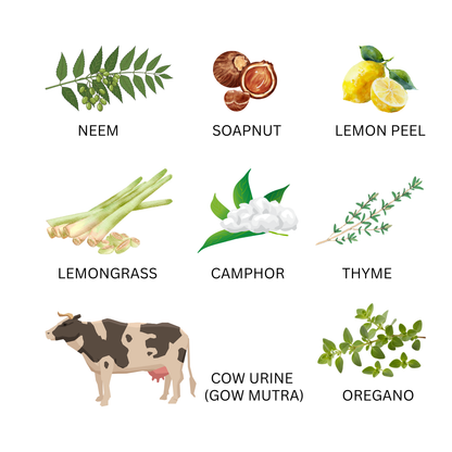 ORGANIC FLOOR CLEANER Lemongrass, Camphor & Gow Mutra (Cow Urine) - 2 litre