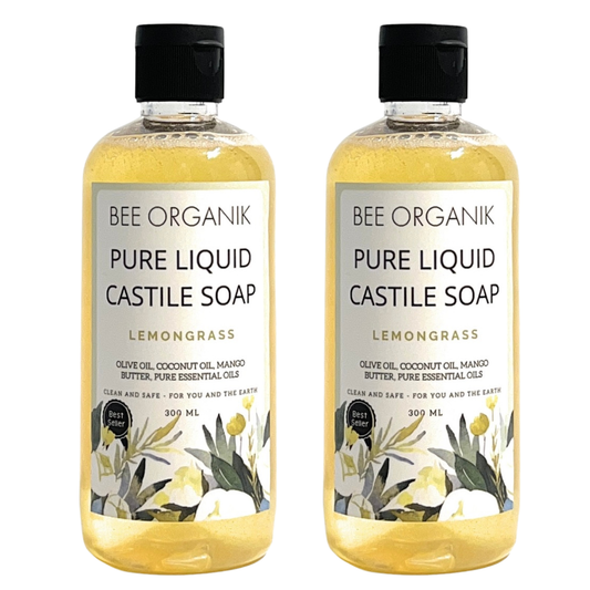 LEMONGRASS Pure Liquid Castile Soap 300ml (2 pcs)