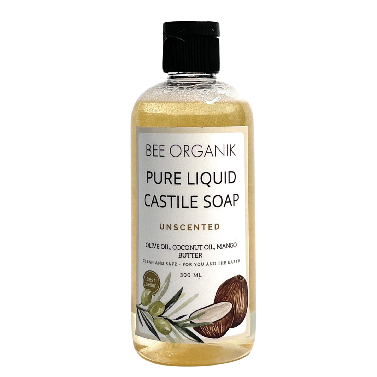 UNSCENTED PURE LIQUID CASTILE SOAP 300ml