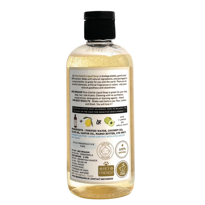 UNSCENTED Pure Liquid Castile Soap 300ml (2 pcs)