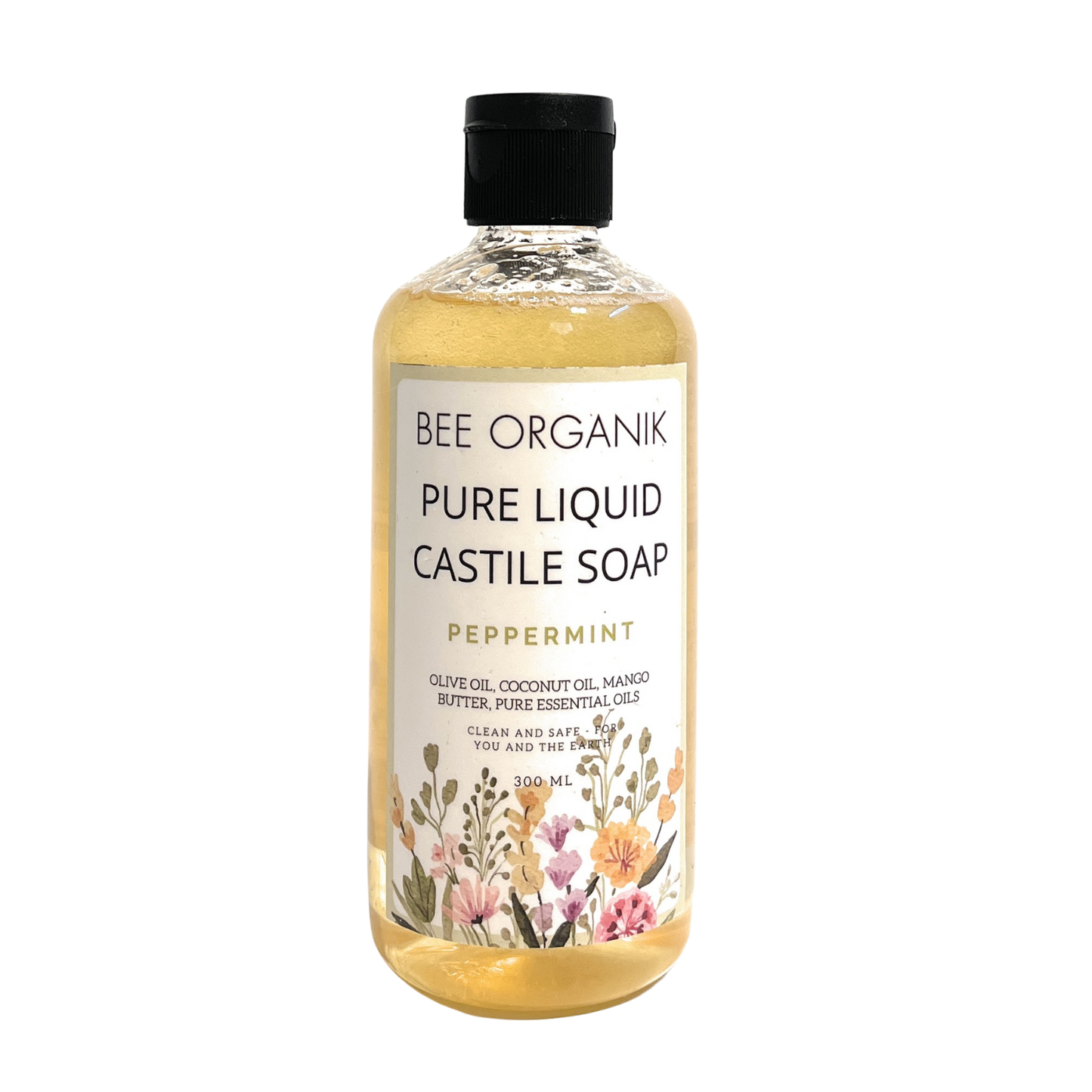 PEPPERMINT PURE LIQUID CASTILE SOAP 300ml