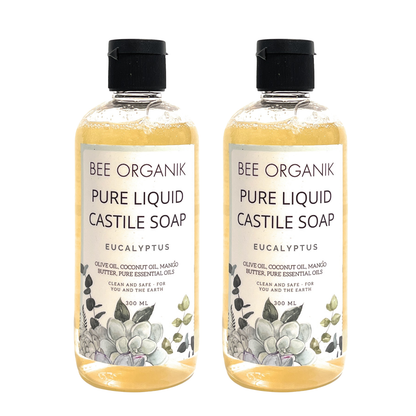 EUCALYPTUS Pure Liquid Castile Soap 300ml (2 pcs)