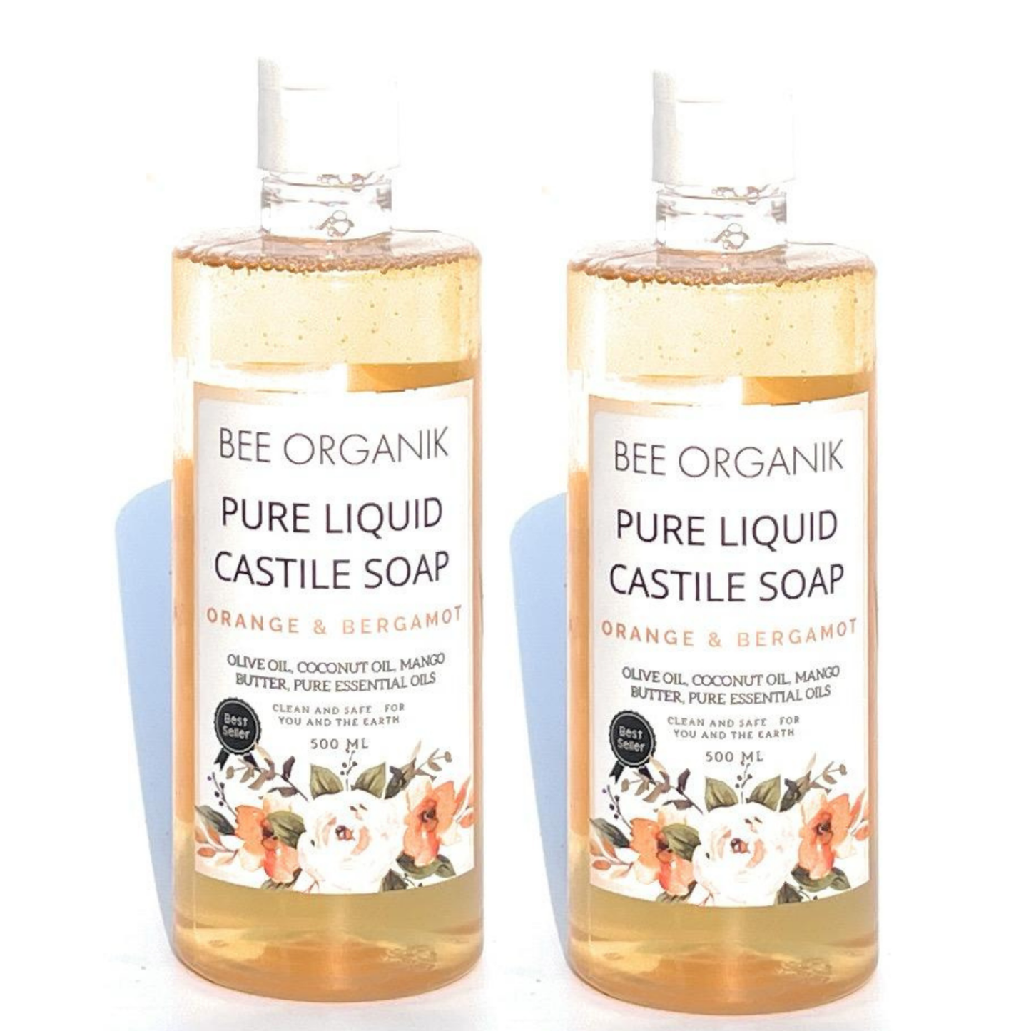 ORANGE & BERGAMOT PURE LIQUID CASTILE SOAP 1 litre