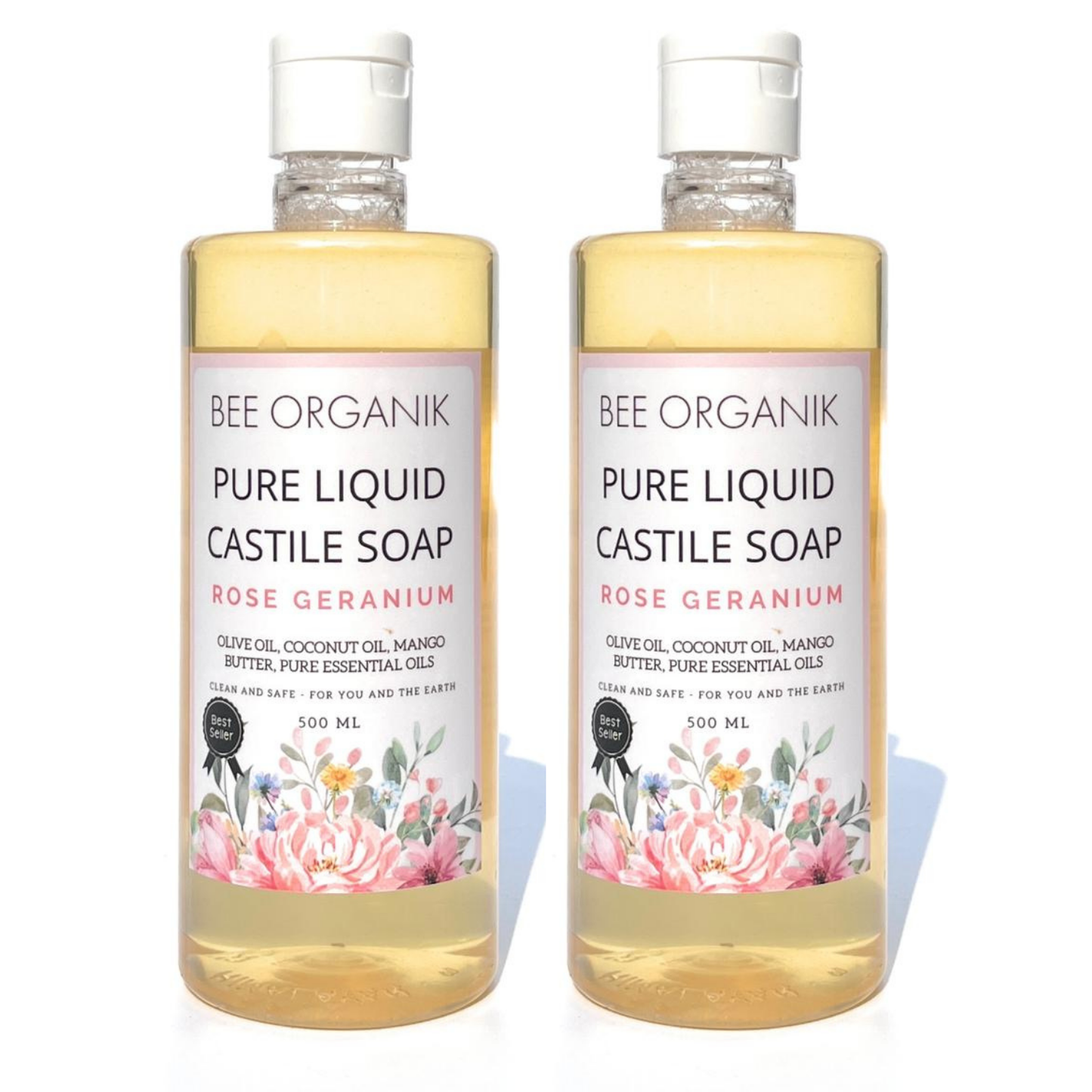 ROSE GERANIUM PURE LIQUID CASTILE SOAP 1 litre