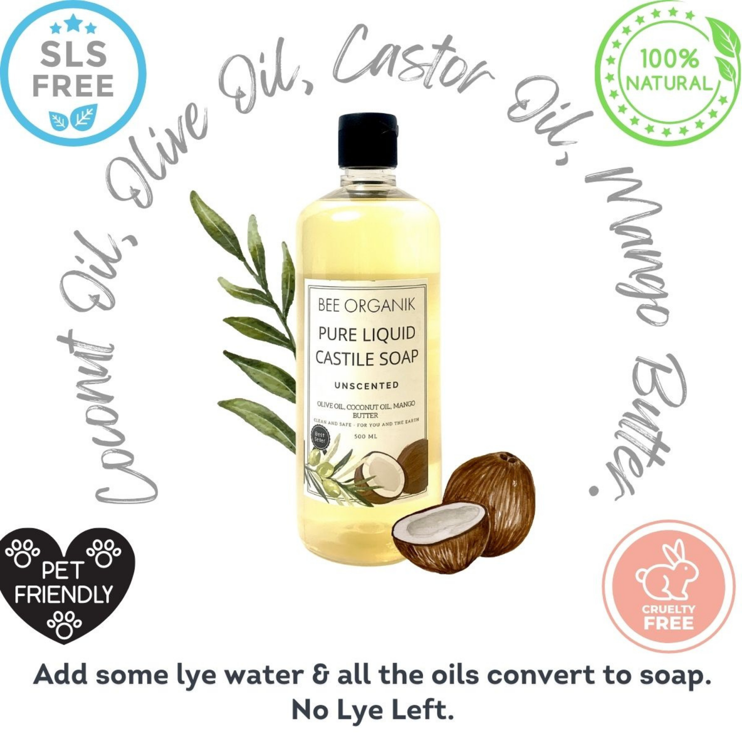 UNSCENTED PURE LIQUID CASTILE SOAP 5 litre