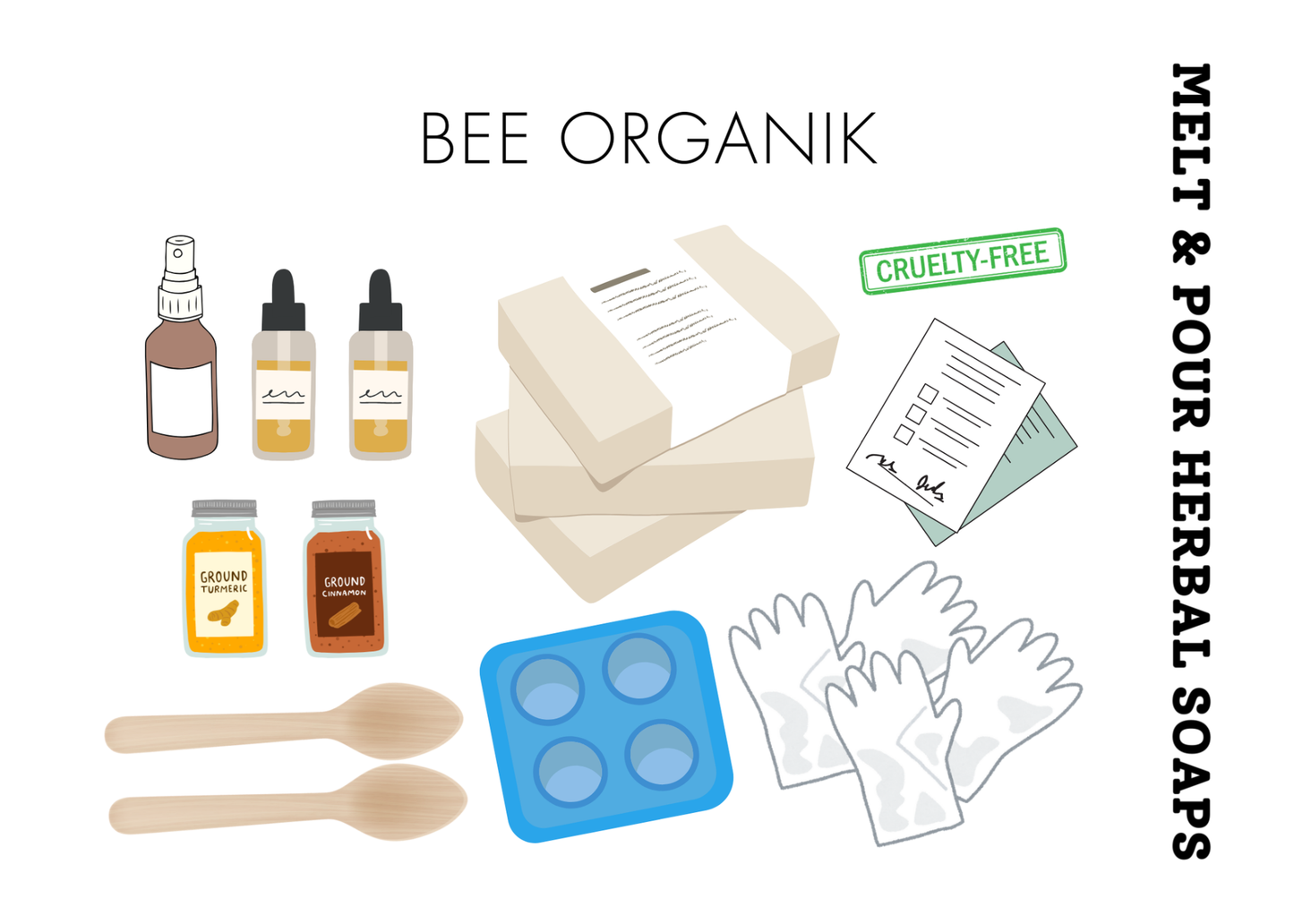 DIY Melt & Pour Herbal Soaps | Complete materials and video training | SLS & Paraben Free | Makes 8 Soap Bars