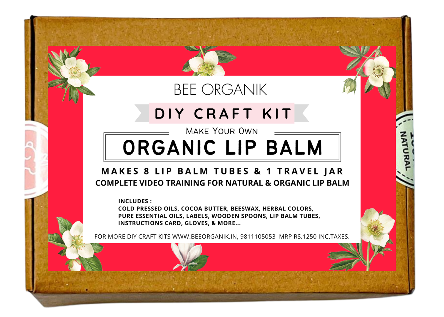 DIY Organic Lip Balm | Complete materials and video training | SLS and Paraben Free | Makes 8 tubes & 2 Travel jars