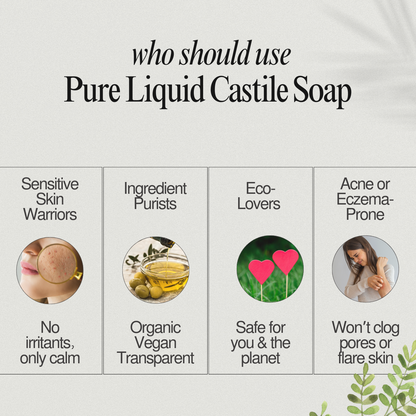 UNSCENTED Pure Liquid Castile Soap 300ml (2 pcs)