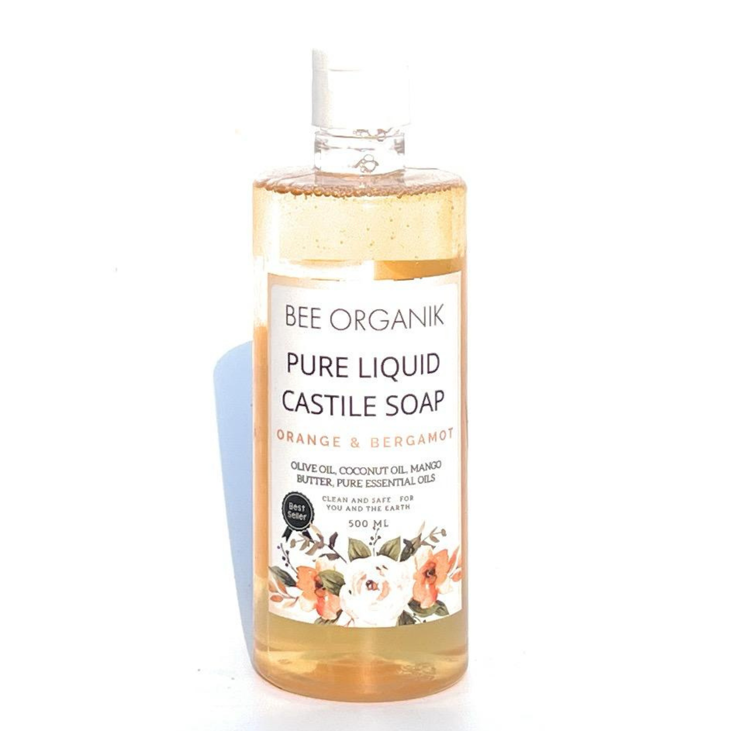 ORANGE & BERGAMOT PURE LIQUID CASTILE SOAP 500ml