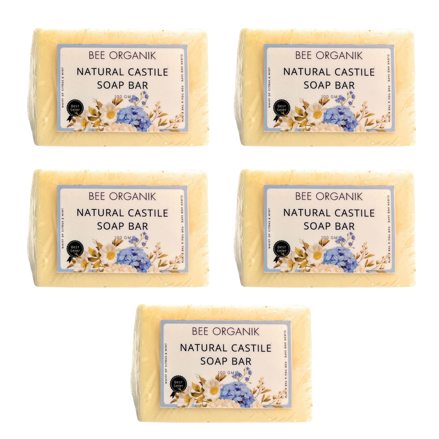 NATURAL CASTILE SOAP BARS 500g (5 pcs 100g each)