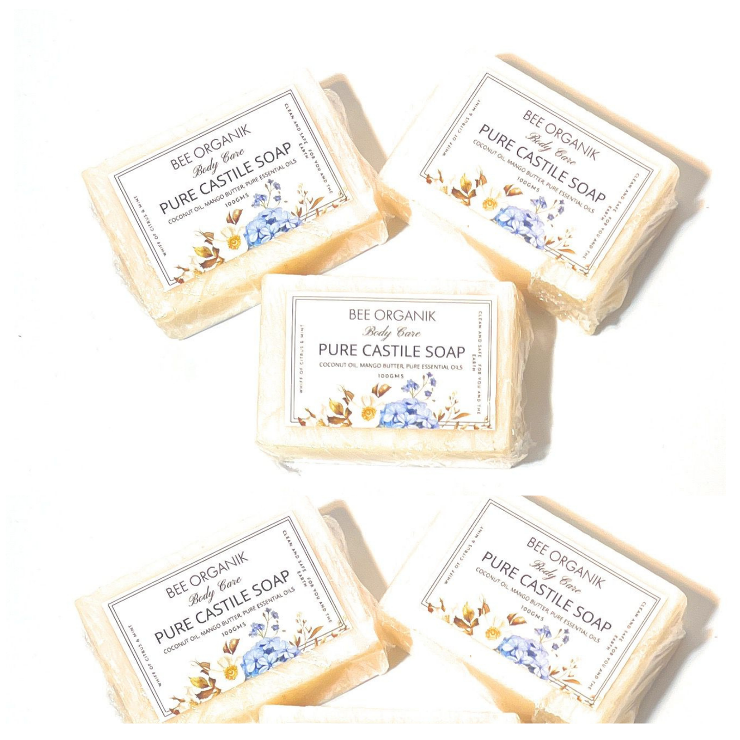 NATURAL CASTILE SOAP BARS 500g (5 pcs 100g each)