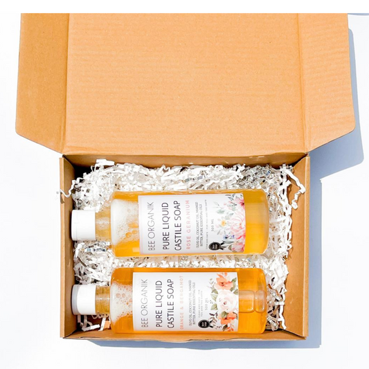 CUSTOMISED THANK YOU GIFT BOX (CASTILE LIQUID SOAP 500ML X 2)