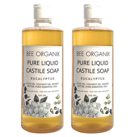 EUCALYPTUS PURE LIQUID CASTILE SOAP 500ML X 2 (1 litre)