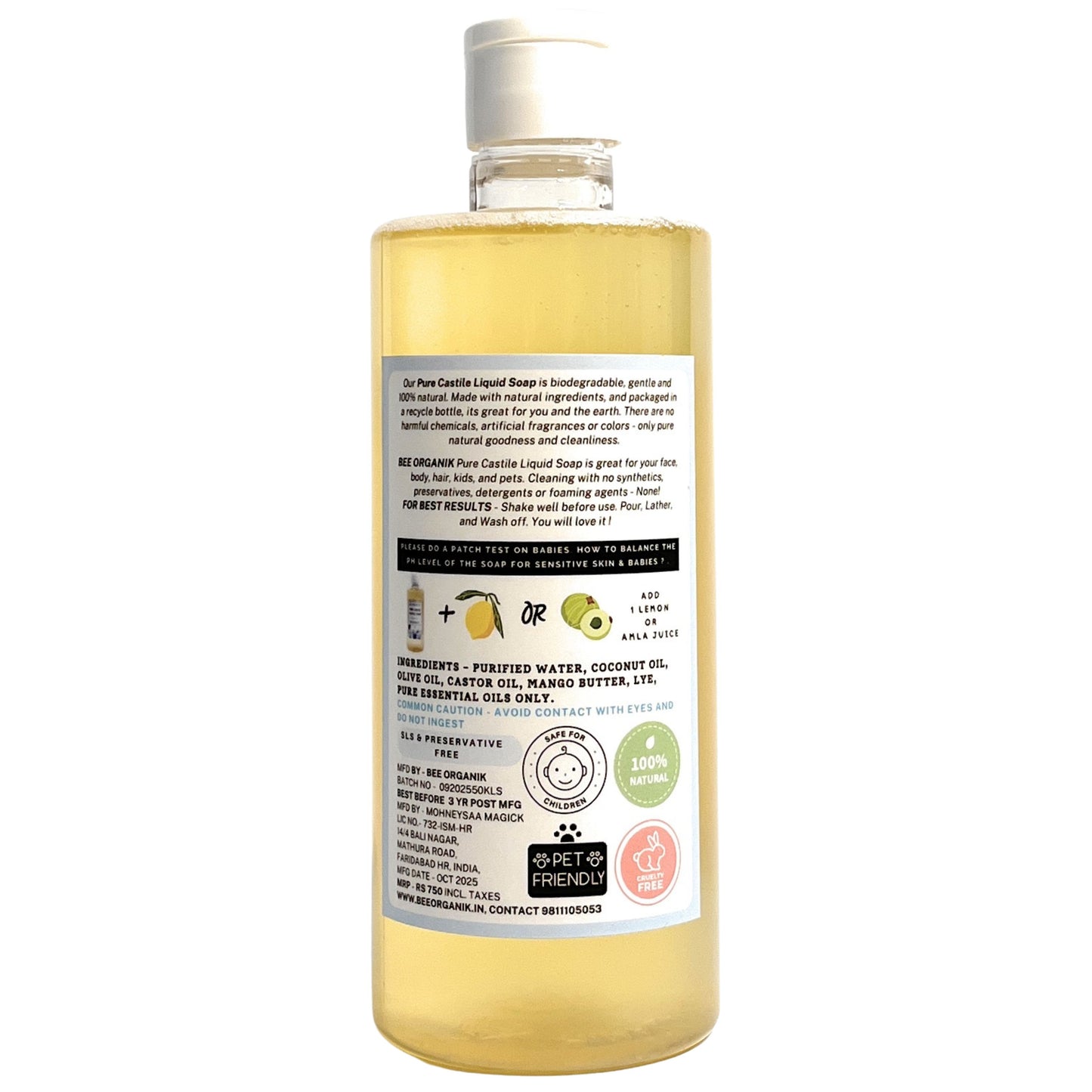 LAVENDER PURE LIQUID CASTILE SOAP 500ml