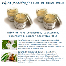 DIY Beeswax Aroma Candles | Complete materials and video training | Clean & Non-toxic burn | Makes 4 glass jar candles