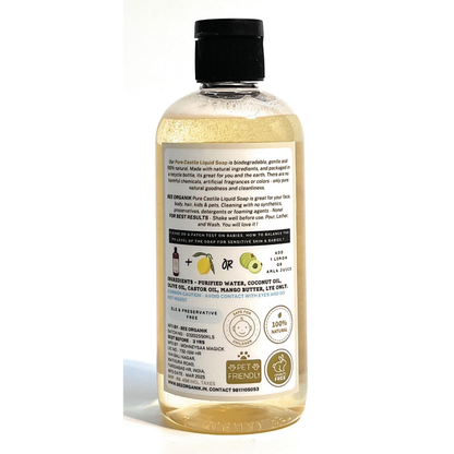 UNSCENTED Pure Liquid Castile Soap 300ml (2 pcs)